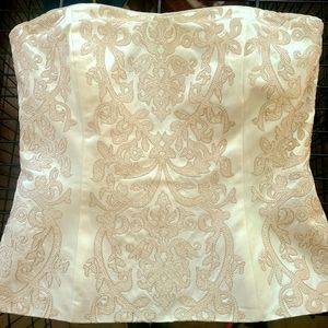 WHBM Cream and Gold Scrolled Corset